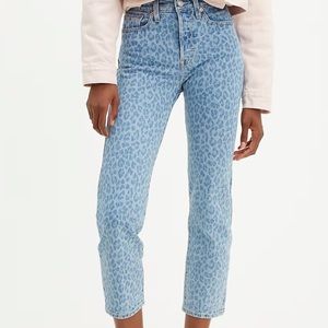 Levi leopard print ultra high rise wedgie straight jeans